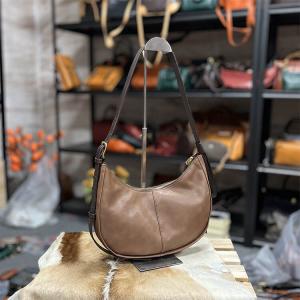 Handcrafted Cowhide Leather Business Half Moon Bag