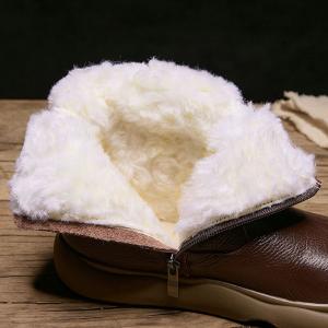 Warm Plush Lining Leather Snow Boots