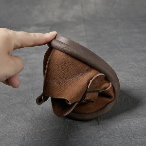 Simple Design  Leather Flat Buckle Boots