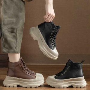 Grunge Style Fleeced Platform Martin Boots