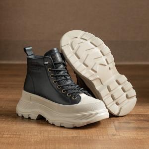 Grunge Style Fleeced Platform Martin Boots