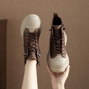 Grunge Style Fleeced Platform Martin Boots