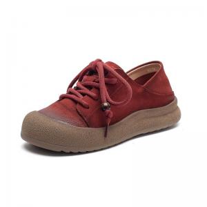 Lazy Style Beads Tied Leather Slip-On