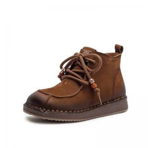 Side Zip Leather Fleeced Ankle Booties