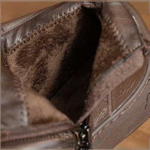 Plush Lined Cowhide Beads Wide Toe Boots