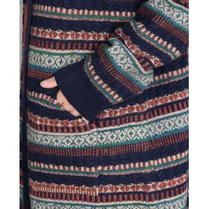 Winter Colorful Stripes Knitted Hooded Coat