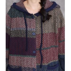 Autumn Chic Color Blocks Hooded Midi Coat