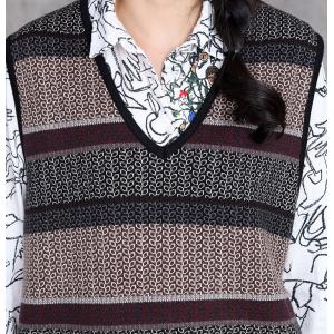 V-Neck Chunky Striped Sleeveless Jumper Dress