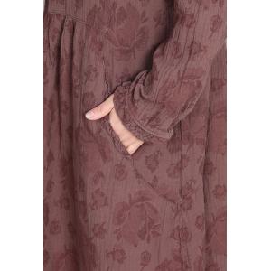 Modest Fashion Linen Jacquard Loose Maxi Dress