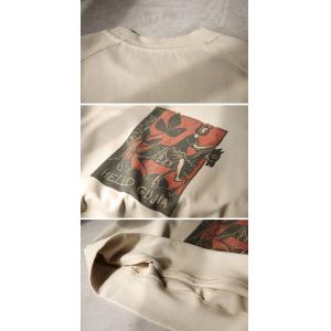 Artistic Patterned Apricot Oversized Sweatshirt