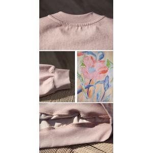 Flowers Printed Oversized Pink Sweatshirt