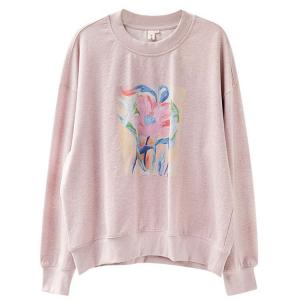 Flowers Printed Oversized Pink Sweatshirt