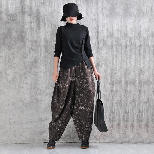 Casual Polyester/Terylene Printed Dark Coffee M L XL comfy lazy day 90s plus size