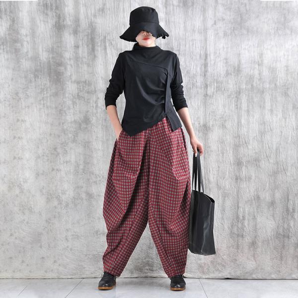 Casual Polyester/Terylene Plaid Red M L XL comfy 90s slouchy lazy day baggy