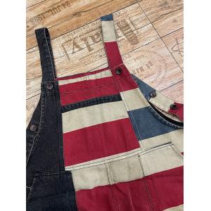 Contrast Colored Stripes Loose Baggy Overalls