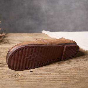 Boho Chic Beads Shoelace Leather Loafers