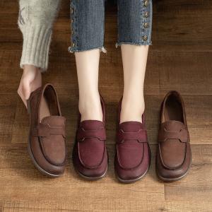 Comfort Casual Leather Teachers Loafers