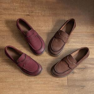 Comfort Casual Leather Teachers Loafers