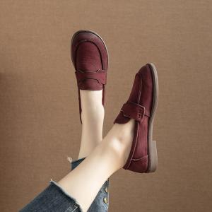 Comfort Casual Leather Teachers Loafers