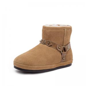 Straps Bucks Decoration Plush Lining Snow Boots