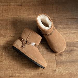 Straps Bucks Decoration Plush Lining Snow Boots