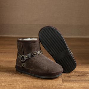 Straps Bucks Decoration Plush Lining Snow Boots