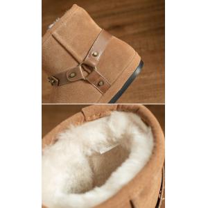 Straps Bucks Decoration Plush Lining Snow Boots