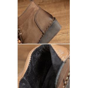 Winter Fleeced Lining Beads Comfy Wedge Boots