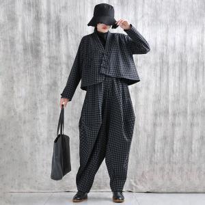 Business Comfy Black Plaids Designer Jacket