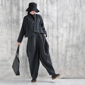 Business Comfy Black Plaids Designer Jacket