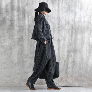 Business Comfy Black Plaids Designer Jacket