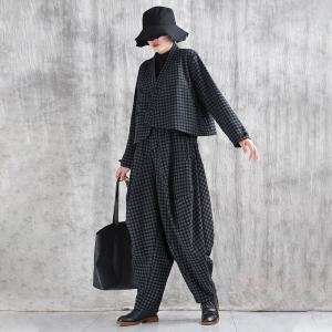 Business Comfy Black Plaids Designer Jacket