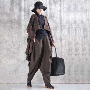 Customized Coffee Gingham Waterfall Cardigan