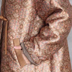 Oriental Buttons Glittering Elegant Midi Quilted Coat