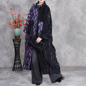 Blue Rhombus Bat Sleeves Large Black Shacket