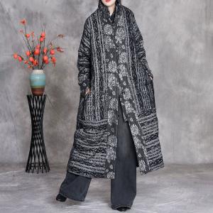 Stand Collar Winter Gray Padded Coat