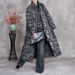 Stand Collar Winter Gray Padded Coat