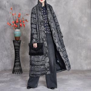 Stand Collar Winter Gray Padded Coat