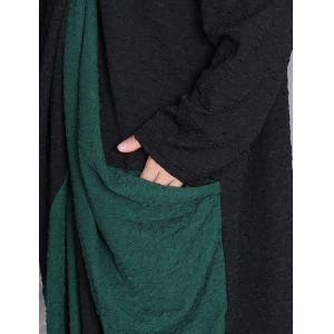 Green and Black Front Cross Maxi Dress