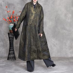 Winter Glittering Plus Size Oriental Padded Coat