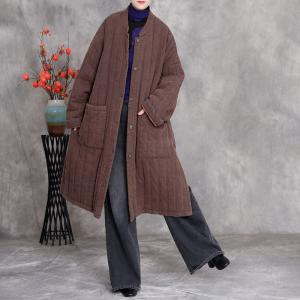 Solid Colors Midi Linen Slit Coat