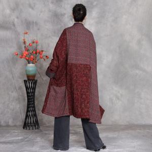 Patchwork Cotton Linen Comfy Floral Coat
