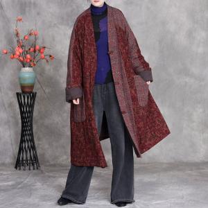 Patchwork Cotton Linen Comfy Floral Coat