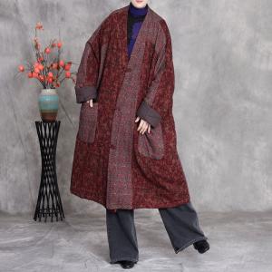 Patchwork Cotton Linen Comfy Floral Coat