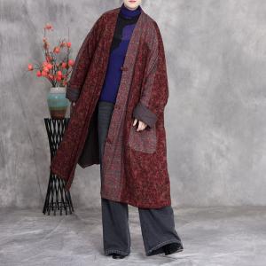 Patchwork Cotton Linen Comfy Floral Coat