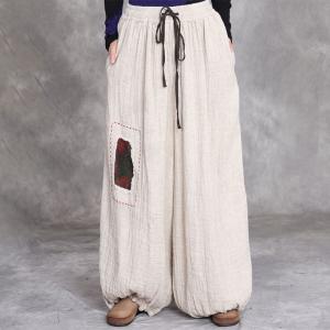 Comfy Patchwork Linen Folk Thai Pants