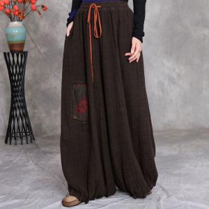 Comfy Patchwork Linen Folk Thai Pants