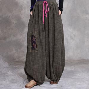 Comfy Patchwork Linen Folk Thai Pants