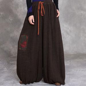 Comfy Patchwork Linen Folk Thai Pants