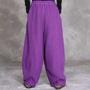 Lazy Day Plain Cotton Linen Loose Yoga Pants